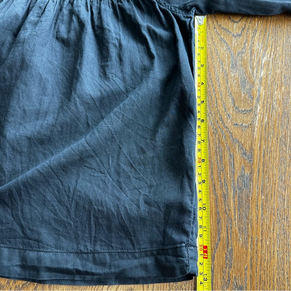 Madewell Black Smocked Bodice Ruffle Shoulder Peasant Top - Picture 8 of 12